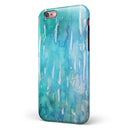 Splattered Blue 453 Absorbed Watercolor Texture iPhone 6/6s or 6/6s Plus 2-Piece Hybrid INK-Fuzed Case