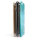 Splattered Blue 453 Absorbed Watercolor Texture iPhone 6/6s or 6/6s Plus 2-Piece Hybrid INK-Fuzed Case