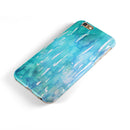 Splattered Blue 453 Absorbed Watercolor Texture iPhone 6/6s or 6/6s Plus 2-Piece Hybrid INK-Fuzed Case