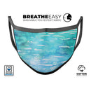 Splattered Blue 453 Absorbed Watercolor Texture - Made in USA Mouth Cover Unisex Anti-Dust Cotton Blend Reusable & Washable Face Mask with Adjustable Sizing for Adult or Child