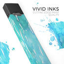 Splattered Blue 453 Absorbed Watercolor Texture - Premium Decal Protective Skin-Wrap Sticker compatible with the Juul Labs vaping device