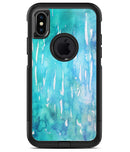 Splattered Blue 453 Absorbed Watercolor Texture - iPhone X OtterBox Case & Skin Kits