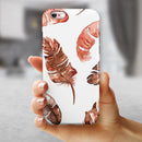 Splattered Burnt Orange Feathers iPhone 6/6s or 6/6s Plus 2-Piece Hybrid INK-Fuzed Case