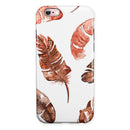 Splattered Burnt Orange Feathers iPhone 6/6s or 6/6s Plus 2-Piece Hybrid INK-Fuzed Case