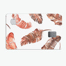 Splattered Burnt Orange Feathers - Premium Protective Decal Skin-Kit for the Apple Credit Card