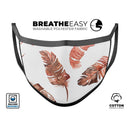Splattered Burnt Orange Feathers - Made in USA Mouth Cover Unisex Anti-Dust Cotton Blend Reusable & Washable Face Mask with Adjustable Sizing for Adult or Child