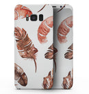 Splattered Burnt Orange Feathers - Samsung Galaxy S8 Full-Body Skin Kit