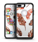 Splattered Burnt Orange Feathers - iPhone 7 or 7 Plus Commuter Case Skin Kit