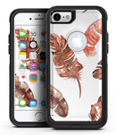 Splattered Burnt Orange Feathers - iPhone 7 or 8 OtterBox Case & Skin Kits