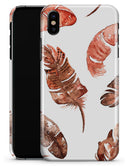 Splattered Burnt Orange Feathers - iPhone X Clipit Case