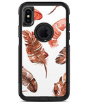 Splattered Burnt Orange Feathers - iPhone X OtterBox Case & Skin Kits