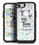 Splattered Great Things Take Time V2 - iPhone 7 or 7 Plus Commuter Case Skin Kit