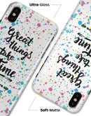 Splattered Great Things Take Time V2 - iPhone X Clipit Case