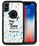 Splattered Great Things Take Time V2 - iPhone X OtterBox Case & Skin Kits