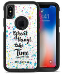 Splattered Great Things Take Time - iPhone X OtterBox Case & Skin Kits