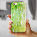 Splattered Green 42 Absorbed Watercolor Texture iPhone 6/6s or 6/6s Plus 2-Piece Hybrid INK-Fuzed Case