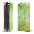 Splattered Green 42 Absorbed Watercolor Texture iPhone 6/6s or 6/6s Plus 2-Piece Hybrid INK-Fuzed Case