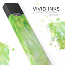 Splattered Green 42 Absorbed Watercolor Texture - Premium Decal Protective Skin-Wrap Sticker compatible with the Juul Labs vaping device