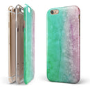 Splattered Mint Absorbed Watercolor Texture iPhone 6/6s or 6/6s Plus 2-Piece Hybrid INK-Fuzed Case