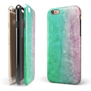 Splattered Mint Absorbed Watercolor Texture iPhone 6/6s or 6/6s Plus 2-Piece Hybrid INK-Fuzed Case