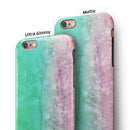 Splattered Mint Absorbed Watercolor Texture iPhone 6/6s or 6/6s Plus 2-Piece Hybrid INK-Fuzed Case