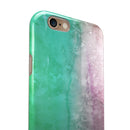 Splattered Mint Absorbed Watercolor Texture iPhone 6/6s or 6/6s Plus 2-Piece Hybrid INK-Fuzed Case