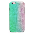 Splattered Mint Absorbed Watercolor Texture iPhone 6/6s or 6/6s Plus 2-Piece Hybrid INK-Fuzed Case