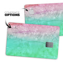 Splattered Mint Absorbed Watercolor Texture - Premium Protective Decal Skin-Kit for the Apple Credit Card