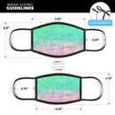 Splattered Mint Absorbed Watercolor Texture - Made in USA Mouth Cover Unisex Anti-Dust Cotton Blend Reusable & Washable Face Mask with Adjustable Sizing for Adult or Child