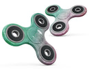 Splattered Mint Absorbed Watercolor Texture Full-Body Fidget Spinner Skin-Kit