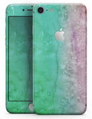 Splattered Mint Absorbed Watercolor Texture - Skin-kit for the iPhone 8 or 8 Plus