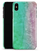 Splattered Mint Absorbed Watercolor Texture - iPhone X Clipit Case