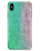 Splattered Mint Absorbed Watercolor Texture - iPhone X Clipit Case