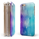 Splattered Ocean 4823 Absorbed Watercolor Texture iPhone 6/6s or 6/6s Plus 2-Piece Hybrid INK-Fuzed Case