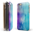 Splattered Ocean 4823 Absorbed Watercolor Texture iPhone 6/6s or 6/6s Plus 2-Piece Hybrid INK-Fuzed Case