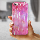 Splattered Pink 3 Absorbed Watercolor Texture iPhone 6/6s or 6/6s Plus 2-Piece Hybrid INK-Fuzed Case