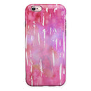 Splattered Pink 3 Absorbed Watercolor Texture iPhone 6/6s or 6/6s Plus 2-Piece Hybrid INK-Fuzed Case