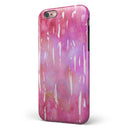 Splattered Pink 3 Absorbed Watercolor Texture iPhone 6/6s or 6/6s Plus 2-Piece Hybrid INK-Fuzed Case