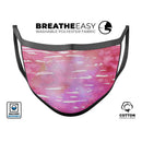 Splattered Pink 3 Absorbed Watercolor Texture - Made in USA Mouth Cover Unisex Anti-Dust Cotton Blend Reusable & Washable Face Mask with Adjustable Sizing for Adult or Child