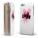 Splattered Pink Love iPhone 6/6s or 6/6s Plus 2-Piece Hybrid INK-Fuzed Case