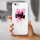 Splattered Pink Love iPhone 6/6s or 6/6s Plus 2-Piece Hybrid INK-Fuzed Case