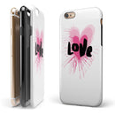 Splattered Pink Love iPhone 6/6s or 6/6s Plus 2-Piece Hybrid INK-Fuzed Case
