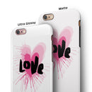 Splattered Pink Love iPhone 6/6s or 6/6s Plus 2-Piece Hybrid INK-Fuzed Case