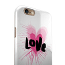 Splattered Pink Love iPhone 6/6s or 6/6s Plus 2-Piece Hybrid INK-Fuzed Case