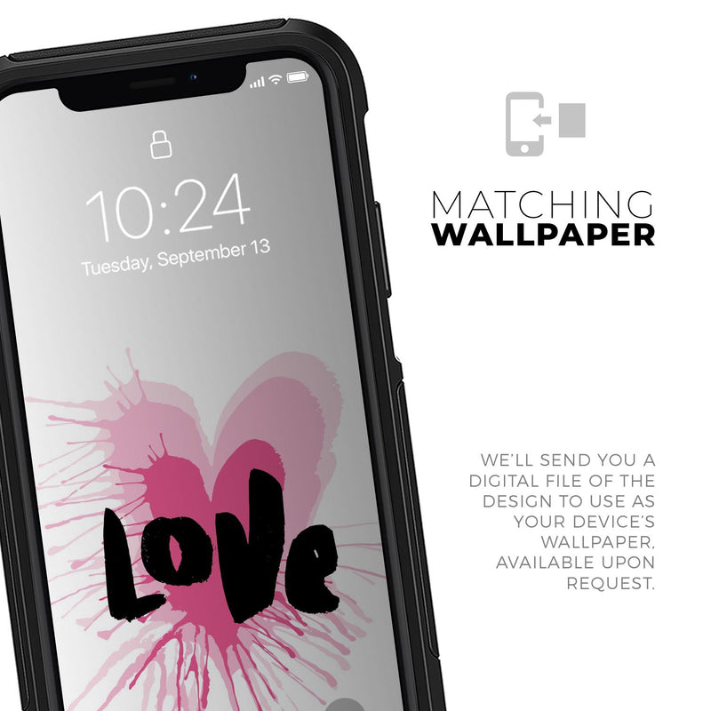 Splattered Pink Love - Skin Kit for the iPhone OtterBox Cases