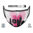 Splattered Pink Love - Made in USA Mouth Cover Unisex Anti-Dust Cotton Blend Reusable & Washable Face Mask with Adjustable Sizing for Adult or Child