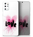 Splattered Pink Love - Premium Vinyl Skin Decal for Samsung Galaxy S25 Ultra, S24, S23, S22 & All Galaxy S Models