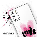 Splattered Pink Love - Premium Vinyl Skin Decal for Samsung Galaxy S25 Ultra, S24, S23, S22 & All Galaxy S Models