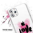 Splattered Pink Love - Protective Skin Wrap & Decal – Compatible with iPhone SE to iPhone 17 Pro Max (All Models)