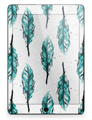 Splattered Teal Watercolor Feathers - iPad Pro 97 - View 6.jpg